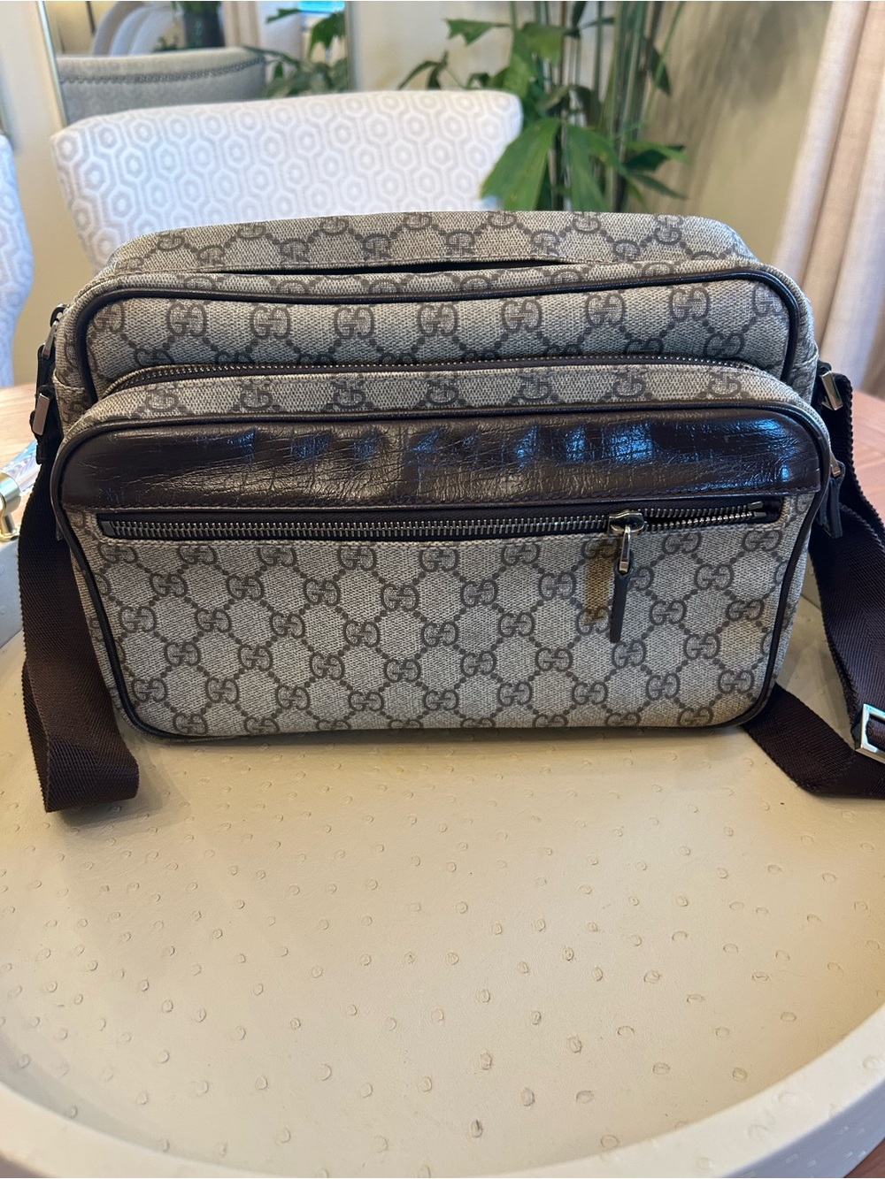 Gucci GG Brown canvas leather monogram